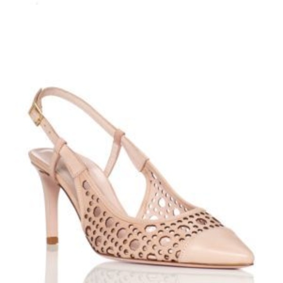 Kate Spade Jaleesa Nude Kitten Slingback Heels 8.5 - Picture 2 of 4